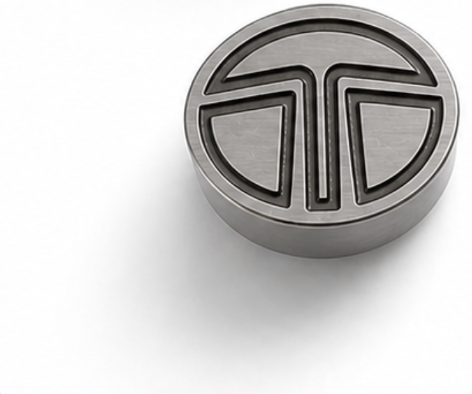 Steel mould insert carrying the customer's logo