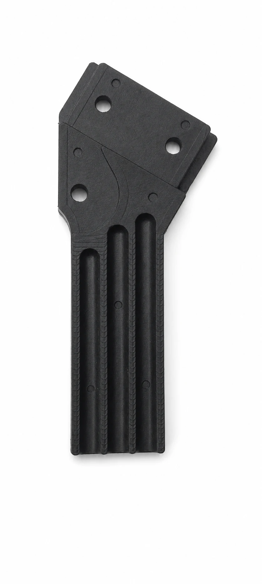Black moulded ribbed lever component
