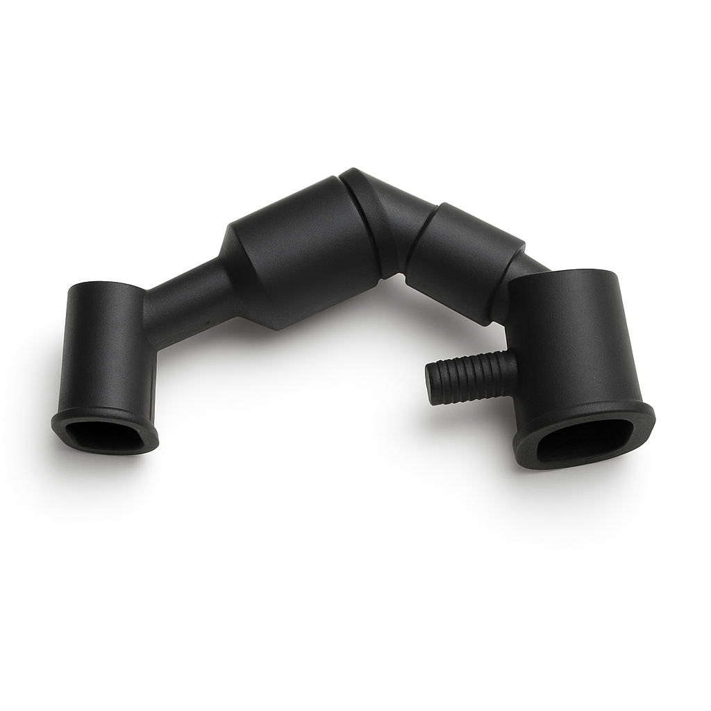 Angled black moulded component