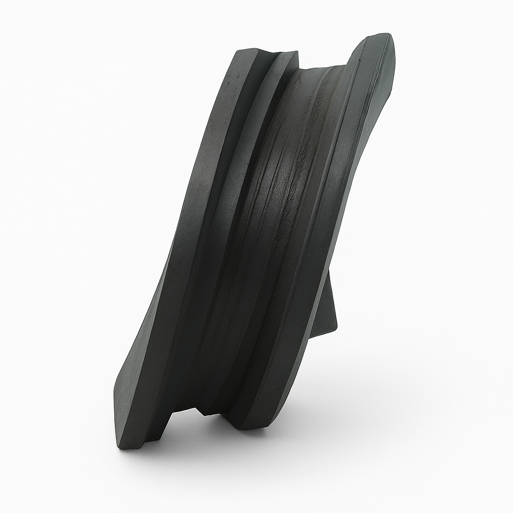 Black circular moulded component